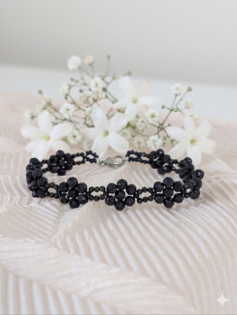 Black Spinel/Blue Sandstone Bracelet